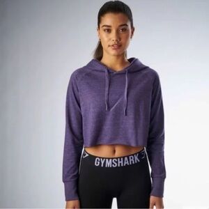 Gymshark Purple Cropped Hoodie - Women's Lightweight Drawstring Pullover